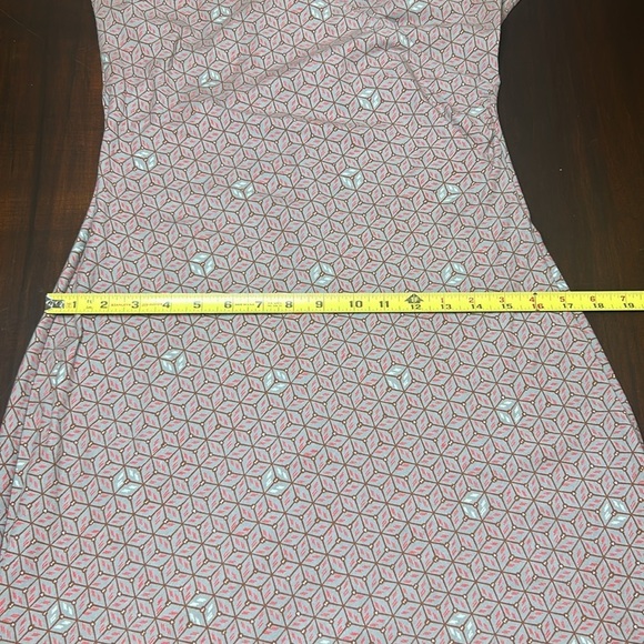 PATAGONIA Bay Laurel Faux Wrap Geometric Knot Back Stretch Dress Women Size L - Picture 12 of 13